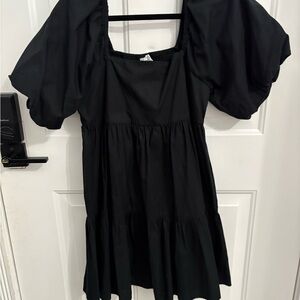 Venus Black Puff Sleeve Dress